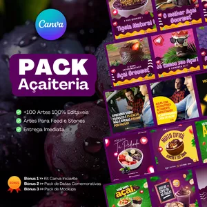 Pack Canva Para Açaiterias