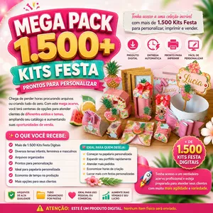 Imagem do curso Mega Pack 1.500+ Kits Festa Prontos para Personalizar
