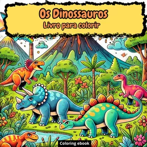 Imagem de capa para o Ebook Os Dinossauros Livro para colorir