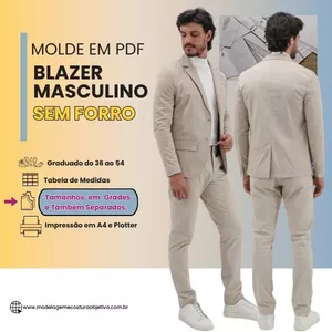 Imagem de capa para o Curso online MOLDE EM PDF - BLAZER MASCULINO SEM FORRO