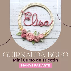 Imagen de portada para Curso online Guirnalda boho con arreglo de rosas en tricotín