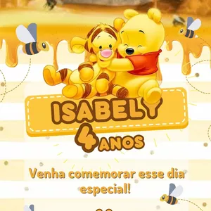 Imagem de capa para o Ebook Convite magia URSINHO POOH