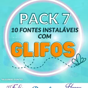 Imagem de capa para o Ebook Pack 7 de fontes com glifos