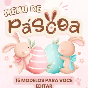 Imagem de capa para o Ebook 15 CARDÁPIOS DE PÁSCOA EDITÁVEIS