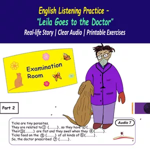 Cover image for Online course English Listening Comprehension – A Real-Life Story About a Dog at the Doctor