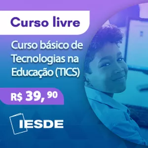 Imagem de capa para o Curso online CURSO BÁSICO DE TECNOLOGIAS NA EDUCAÇÃO (TICS)