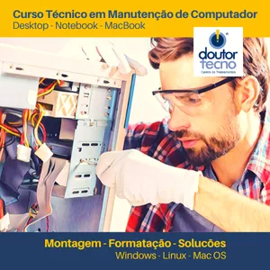 Imagem de capa para o Curso online Curso Técnico em Manutenção de Computador -  Desktop - Notebook - Macbook