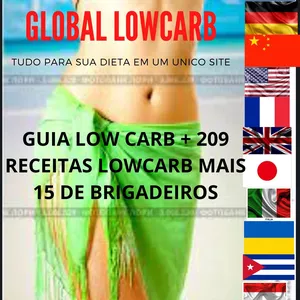 Imagem de Guia lowcarb + 209 RECEITAS DE BOLO E 15 DE BRIGADEIRO criado por Global LowCarb na hotmart