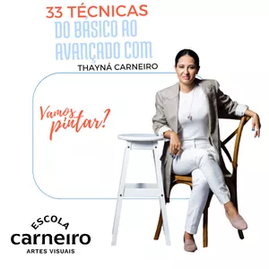 Imagem de capa para o Curso online Introdução à pintura + 33 técnicas com Thayná Carneiro 