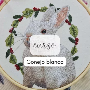 Imagen de portada para Curso online Minicurso de bordado: Conejo blanco (nivel intermedio)