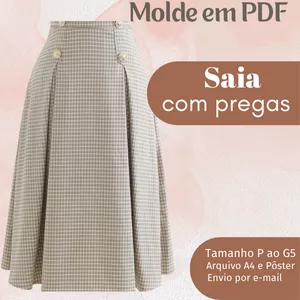 Imagem de capa para o Ebook MOLDE EM PDF SAIA COM PREGAS 