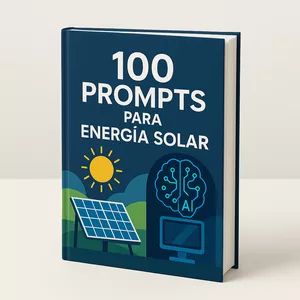 Imagen de portada para Ebook 100 Prompts para Energia Solar.