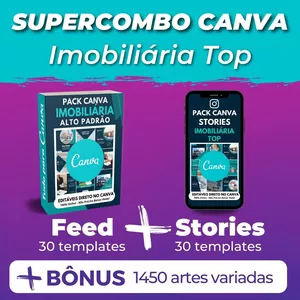 Imagem principal do produto Canva Supercombo Imobiliária Top Feed + Stories +Kits Bônus +1000 Artes
