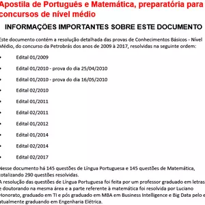 Imagem de capa para o Ebook Resolução das provas de conhecimentos básicos, nível médio, Petrobras de 2009 à 2017