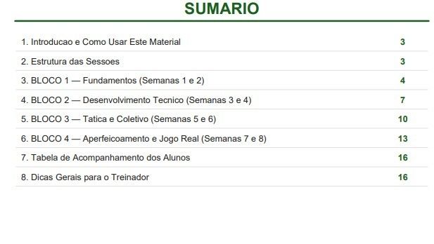 Plano de Treino Completo para Escolinhas de Futsal — 8 Semanas Prontas para Aplicar — imagem 2