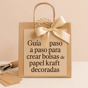 Imagen de portada para Ebook Guía paso a paso para crear bolsas de papel kraft decoradas  Aprende a diseñar, montar y personalizar bolsas que enamoran a tus clientes