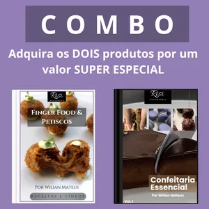 Imagem de capa para o Ebook COMBO - Confeitaria Essencial + Finger Food &amp; Petiscos