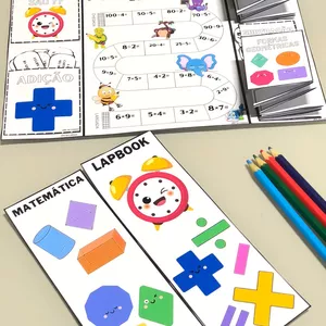 Imagem de capa para o Ebook LAPBOOK MATEMÁTICA ➕❌🟡🔷🕐📝
