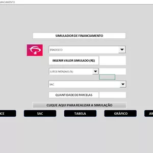 Planilha Planilha para simulação de financiamentos e amortizações - PRICE E SAC