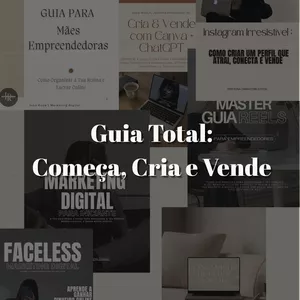 Imagem de capa para o Ebook Guia Total: Começa, Cria e Vende