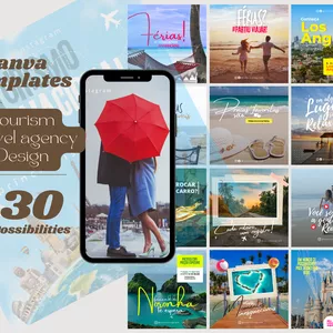 Cover image for Online course Canva Template  tourism travel agency +30 possibilities