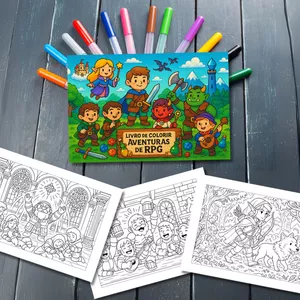 Imagem de capa para o Ebook Arquivo Aventuras de RPG - Livro de Colorir A5
