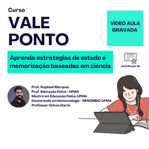 Imagem de capa para o Curso online VALE PONTO: ESTRATÉGIAS DE ESTUDO BASEADAS EM CIÊNCIA