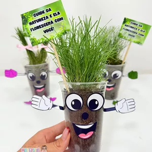 Imagem de capa para o Ebook Plantinha interativa no copo-Meio ambiente