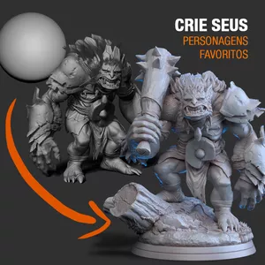 Imagem de capa para o Curso online Criação de personagem 3D com zbrush para Concept, Games e estátuas.