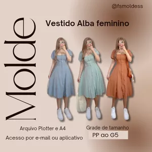 Imagem de capa para o Ebook Molde vestido Alba feminino 