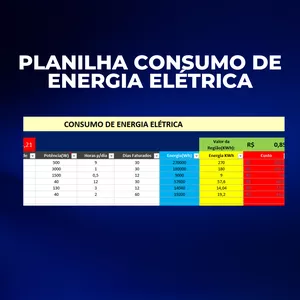 Imagem de capa para o Curso online PLANILHA CONSUMO DE ENERGIA ELÉTRICA