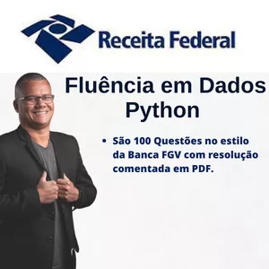 Imagem de capa para o Curso online RECEITA FEDERAL - PYTHON - 100 QUESTÕES COMENTADAS EM PDF