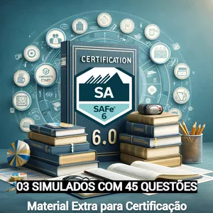 Imagem de capa para o Ebook SAFe 6 - Simulados + Material Extra para Certificação