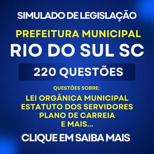 Imagem de capa para o Ebook PDF RIO DO SUL SC SIMULADO 2025