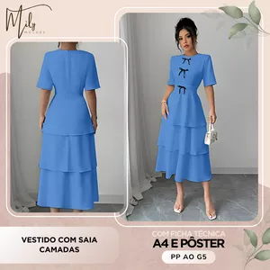 Imagem de capa para o Ebook Vestido com Saia Camadas