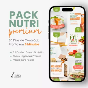 Imagem de capa para o Curso online Pack Nutri Premium: 30 Dias de Conteúdo Pronto (Artes + Legendas)