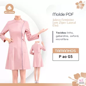 Imagem de capa para o Ebook MOLDE JALECO COM ZIPER LATERAL ELOÁ
