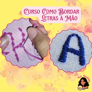 Imagem de capa para o Curso online Como bordar letras a mão:Curso Completo
