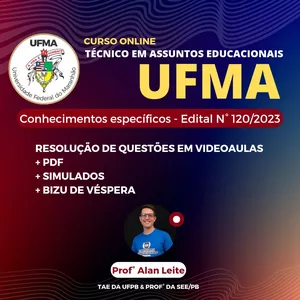 Imagem de capa para o Curso online TAE UFMA 2023 - Técnico em Assuntos Educacionais