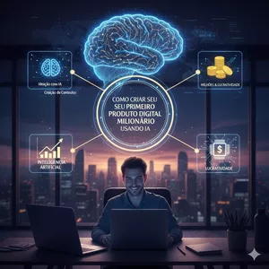 Imagem de capa para o Ebook Use a IA e CRIE SEU PRIMEIRO MILHÃO.
