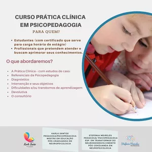 Imagem de capa para o Curso online CURSO PRÁTICA CLÍNICA PSICOPEDAGÓGICA 