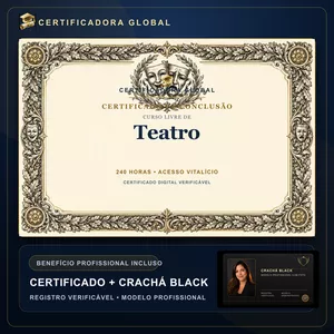 Imagem do curso 🔥 BOLSA 100% [APLICADA] - [MATRÍCULA] CURSO DE FORMAÇÃO EM TEATRO - ACESSO VITALÍCIO - CRACHÁ BLACK + REGISTRO - CASHBACK R$ 25 - BÔNUS APOSTILA EXTRA - CG