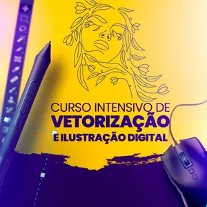 Imagem de capa para o Curso online Curso Intensivo de Vetorização e Ilustração Digital