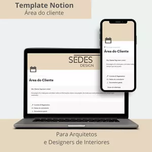 Imagem de capa para o Curso online Área do Cliente – Template Notion para Arquitetos e Designers de Interiores