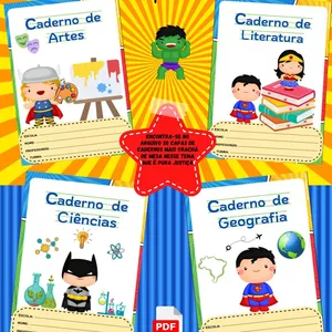 Imagem de capa para o Ebook Capas de Caderno Super Heróis 
