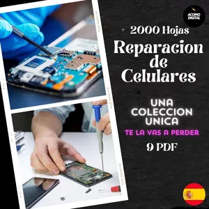 Imagen de portada para Ebook Curso digital de REPARACION de Celulares | + 2000 Hojas en 9 PDF