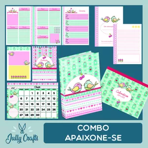 Imagem de capa para o Curso online Combo Encadernação Apaixone-se - Mini Planner, Caderno, porta post it, calendário de mesa, bloquinho, marcador de páginas e chaveirinho