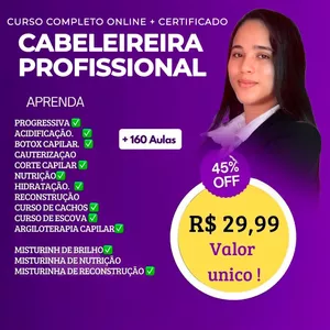 Imagem de capa para o Curso online CURSO ONLINE CABELEREIRA COMPLETO