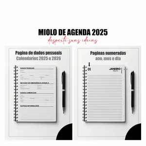 Imagem de capa para o Ebook Miolo digital de agenda 2025 para imprimir sem horário