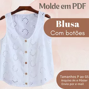 Imagem de capa para o Ebook MOLDES EM PDF BLUSA COM BOTÕES 